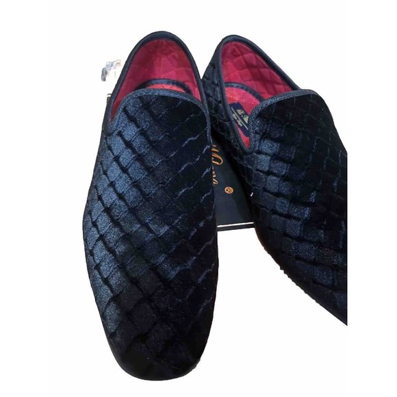 La Milano Men’s Shoes Size 9 Slip Ons Loafers Red Bottoms Black Color Suede main image 5